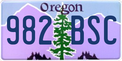OR license plate 982BSC