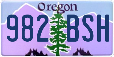 OR license plate 982BSH