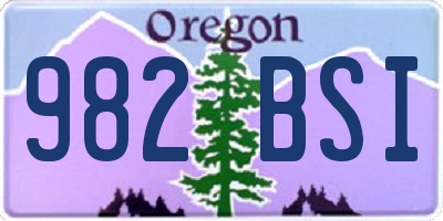 OR license plate 982BSI