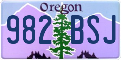 OR license plate 982BSJ