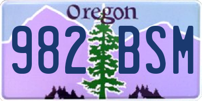 OR license plate 982BSM