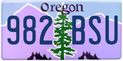OR license plate 982BSU