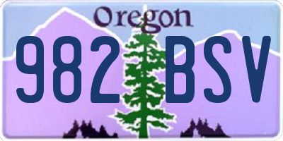 OR license plate 982BSV