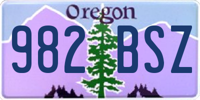 OR license plate 982BSZ