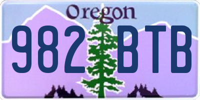 OR license plate 982BTB