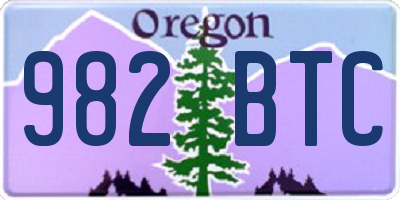 OR license plate 982BTC