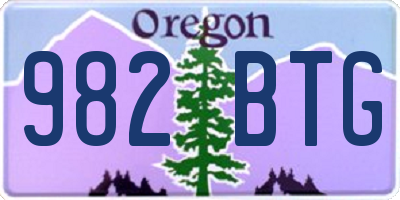 OR license plate 982BTG