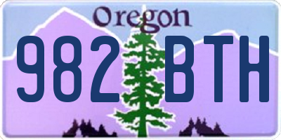 OR license plate 982BTH
