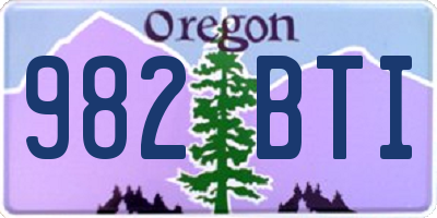 OR license plate 982BTI