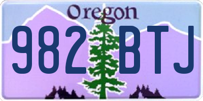 OR license plate 982BTJ