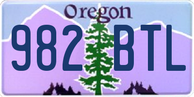 OR license plate 982BTL