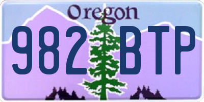 OR license plate 982BTP