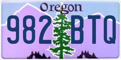 OR license plate 982BTQ
