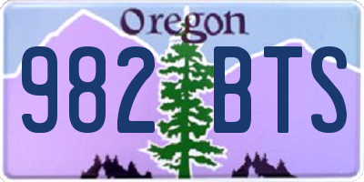 OR license plate 982BTS