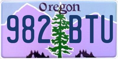 OR license plate 982BTU