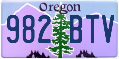 OR license plate 982BTV