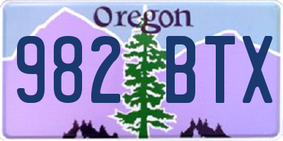 OR license plate 982BTX