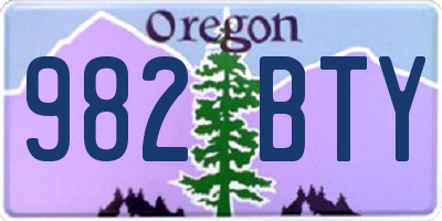 OR license plate 982BTY