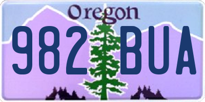OR license plate 982BUA