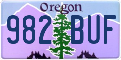OR license plate 982BUF