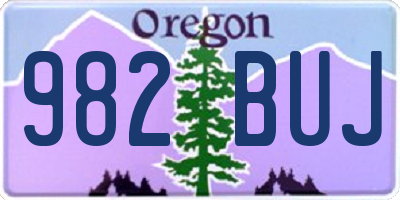 OR license plate 982BUJ