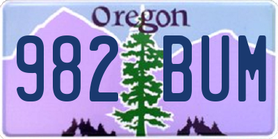 OR license plate 982BUM