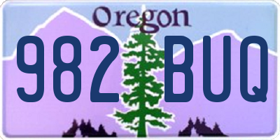 OR license plate 982BUQ
