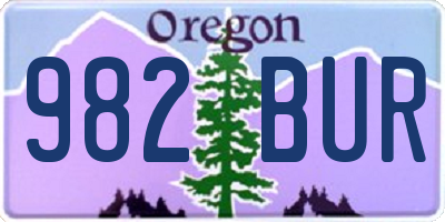 OR license plate 982BUR