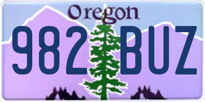 OR license plate 982BUZ
