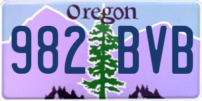 OR license plate 982BVB