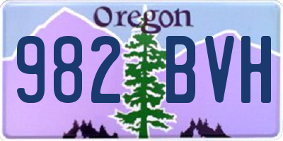OR license plate 982BVH