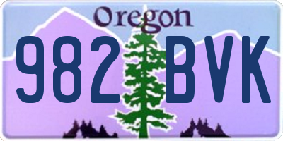 OR license plate 982BVK