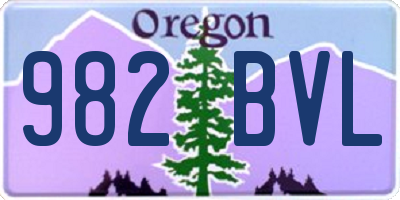 OR license plate 982BVL