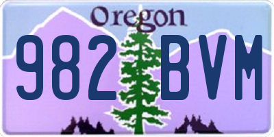 OR license plate 982BVM