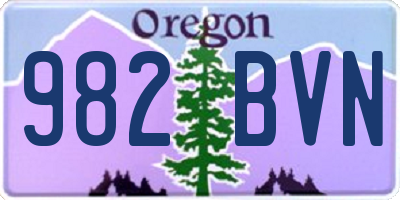 OR license plate 982BVN