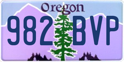 OR license plate 982BVP