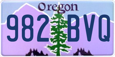 OR license plate 982BVQ