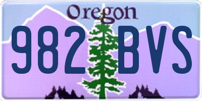 OR license plate 982BVS