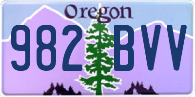 OR license plate 982BVV