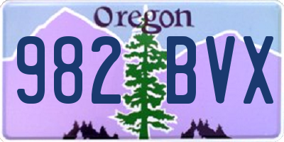 OR license plate 982BVX