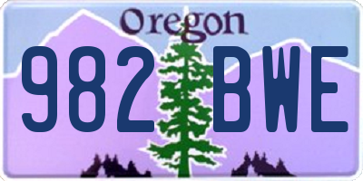 OR license plate 982BWE