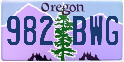 OR license plate 982BWG
