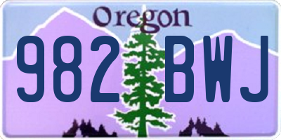 OR license plate 982BWJ
