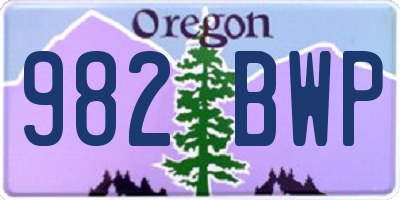 OR license plate 982BWP