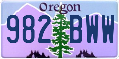 OR license plate 982BWW