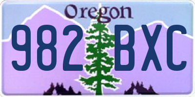 OR license plate 982BXC