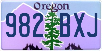 OR license plate 982BXJ