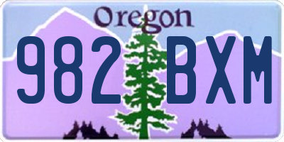 OR license plate 982BXM