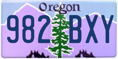 OR license plate 982BXY