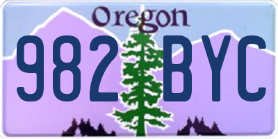 OR license plate 982BYC
